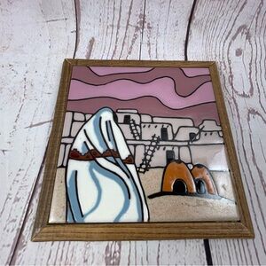Vintage 1983 Fiesta Tile Southwestern Adobe Pottery Native Folk Art